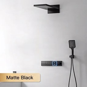 Falba süllyesztett zuhanyrendszer ELITE EDITION BCS1050 LED-kijelzővel, több színváltozatban — Matt fekete — Két kimenetes