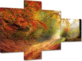 Képek 100x70 Út az őszi erdőben