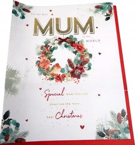 Karácsonyi képeslap anyukának karácsonyi koszorú 25x20cm