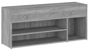 szürke sonoma színű cipőtároló pad 105 x 30 x 45 cm