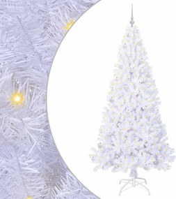 vidaXL Mű karácsonyfa 300 LED-del állvánnyal Fehér 210 cm PVC és Acél