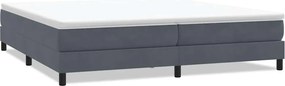 vidaXL sötétszürke bársony rugós ágy matrac nélkül 200x220 cm