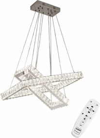 UNIVERSO Kristály üveg csillár 46w 3680lm CCT Távirányító IP20 Króm 600x380x1200mm