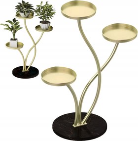 Virágágyás Állvány Fém Kő Alap Loft Növények Arany 77,5cm