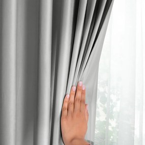 Világosszürke bársony dimout (részleges sötétítő) függöny 140x270 cm Pleat – Restilo