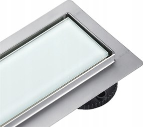 Aquauno 70 Cm-es Lineáris Lefolyó Fehér Dekoratív Üvegpanellel