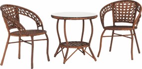 Kerti rattanszett 1+2, barna, JARUB