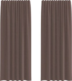 vidaXL 2 db barna fátyolfüggönyök fülecske tetejével 140x260 cm