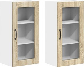 vidaXL Konyhaszekrény 2 pcs Sonoma tölgy 40 x 31 x 80 cm Faanyag