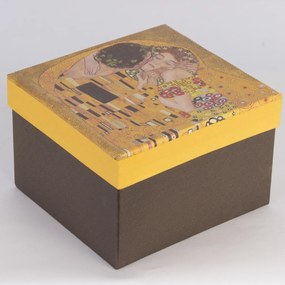 Porcelán 400ml barna-fekete füles bögre díszdobozban Gustav Klimt: A csók