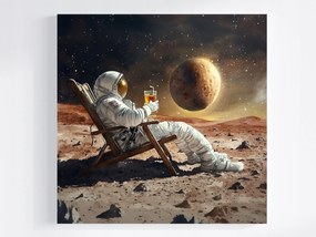 Vászonkép Canvas Kozmosz Bolygó Űrhajós Pihenés Ital Mars 80x80