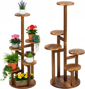 Fa Virágágyás Növény Virágtartó Állvány 6 Szint Álló Loft Könyvespolc