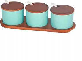 Hasayaki Kerámia tartály légmentesen záródó bambusz fedél 3 db-os szett