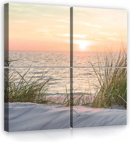 Vászonkép 50x50 Naplemente napfelkelte tenger tengerpart nyugalom természet pasztell