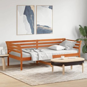 kanapéágy ágy matrac viaszbarna 100x200 cm tömör fa fenyőfa