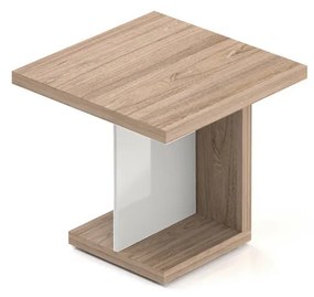 Lineart tárgyalóasztal 80 x 80 cm, világos szilfa / fehér