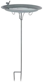 Fém leszúrható madáritató, szürke, 107 cm