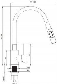 Deante Konyhai csap, hajlítható kifolyóval - 2 pataktípus