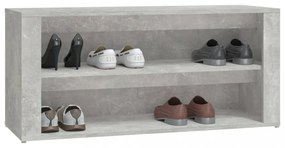 betonszürke szerelt fa cipőtartó 100x35x45 cm