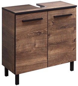 Barna mosdó alatti szekrény tölgyfa dekorral 60x53 cm Set 374 - Pelipal