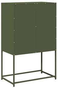 Highboard olívazöld 68x39x107 cm Acél