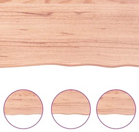 világosbarna kezelt tömör fa fürdőszobai pult 120x40x(2-6) cm