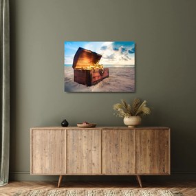 Kép - kincs a tengerpart (üvegen) (70x50 cm)