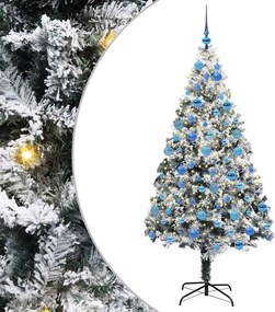 vidaXL Mű karácsonyfa 300 LED-del Fehér 180 cm PVC és Acél és Műanyag
