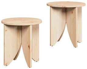 Dohányzóasztal 2 pcs Természetes 41.5 x 41.5 x 44 cm