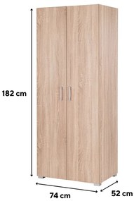 Family ruhásszekrény 74x182 cm sonoma tölgy