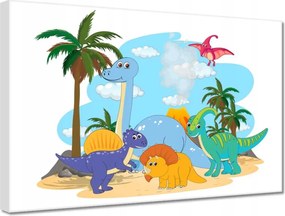 Vászonkép 30x20 Színes dinoszauruszok