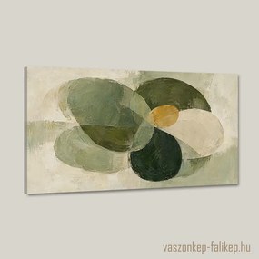 Olajzöld Egyensúly vászonkép – kézzel készült 40x23 cm