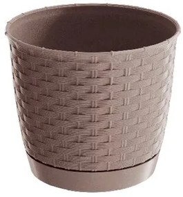 Ratolla Round virágcserép, m. 22, 19,5 cm, bézs (7529U) alátéttel, 22 cm