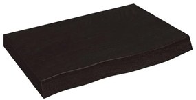 sötétbarna kezelt tömör tölgyfa fali polc 60x40x(2-6) cm