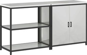 vidaXL Konyhai Tároló Készlet polcokkal 2 pcs Ezüst Horganyzott acél