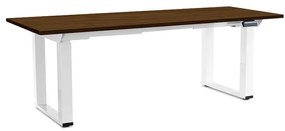 OfficeTech Strong állítható magasságú asztal 200 x 80 cm, fehér alap, dió