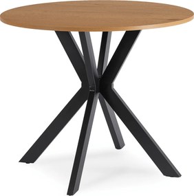 Kerek Étkezőasztal Aranytölgy/Fekete Színben. LAUREN 80 cm