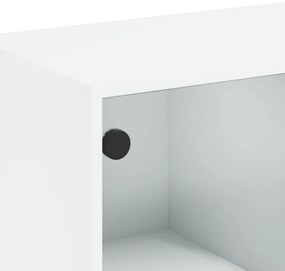 fehér szerelt fa könyvespolc ajtókkal 136 x 37 x 142 cm