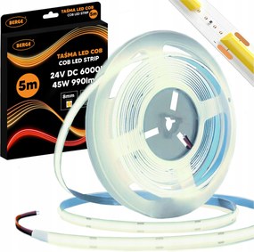 Led szalag Cob Neon 24V 5m 9W/m 480 dióda 45W 6000K Hideg Erős 990lm/m 8mm