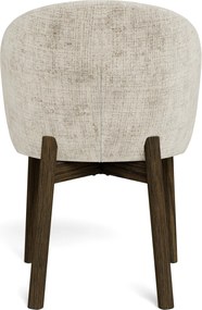 MAZZONI EXPORT DEBORA Bézs (Juto 4 szövet)/füstölt tölgyfa váz (dió árnyalat) - RETRO FA KAGYLÓSZÉK NAPPALIBA ÉTKEZŐBE IRODÁBA