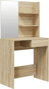 vidaXL sonoma tölgy színű fésülködőasztal tükörrel 74,5 x 40 x 141 cm