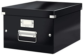 Fekete fedeles karton tárolódoboz 28x37x20 cm Click&amp;Store – Leitz