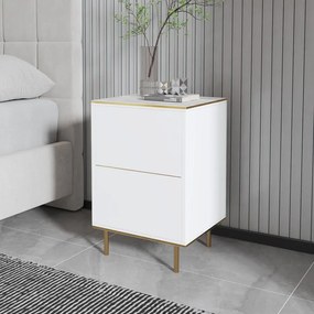Éjjeliszekrény Imaj - Marble, White