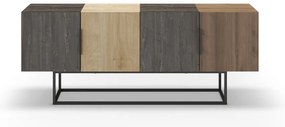 Barna-natúr színű TV-állvány tölgyfa dekorral 140x55 cm Titan – Marckeric