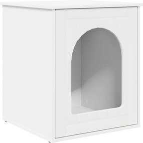 vidaXL Macska Ház Fehér 53 x 52 x 62 cm Faanyag