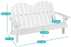 2 személyes adirondack szék gyerekeknek, fehér