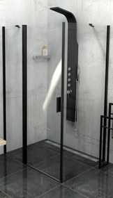 Polysan Zoom Line Black zuhanyfal 100 cm fekete matt üveg/átlátszó üveg ZL3210B