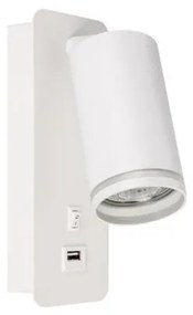 MasterLED Ring fehér oldalfali lámpa GU10-es foglalattal USB csatlakozóval
