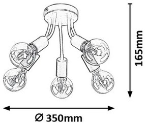 Rabalux 6809 - Csillár ALMUS 5xE27/60W/230V