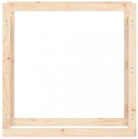 tömör fenyőfa tűzifatartó állvány 100x25x100 cm